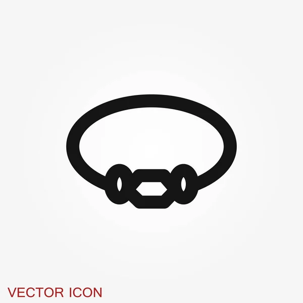 Gyűrű Ikon Eljegyzés Jegygyűrű Line Art Design Vektor Lapos Illusztráció — Stock Vector