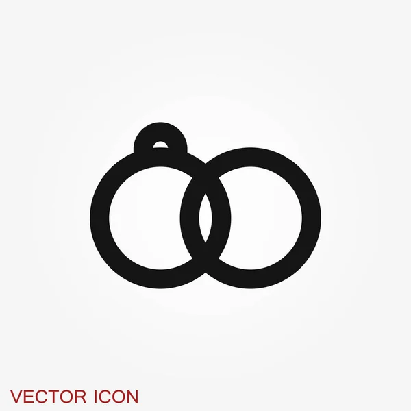 Ring Verlobung Und Ehering Linienkunst Design Vektor Flache Illustration — Stockvektor
