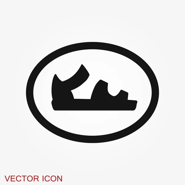 Sandalensymbol Symbol Des Frauenschuhs Vektorzeichen — Stockvektor