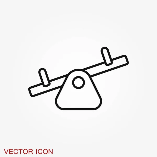 Seesaw Icon Children Playground Vector Symbol — Stock Vector