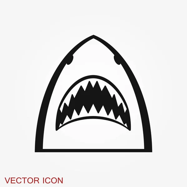 Une Icône Requin Requin Silhouette Isolé Sur Fond Symbole Animal — Image vectorielle