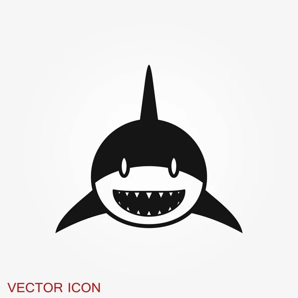Ikona Žraloka Silueta Žralok Izolovaný Pozadí Zvířecí Symbol — Stockový vektor