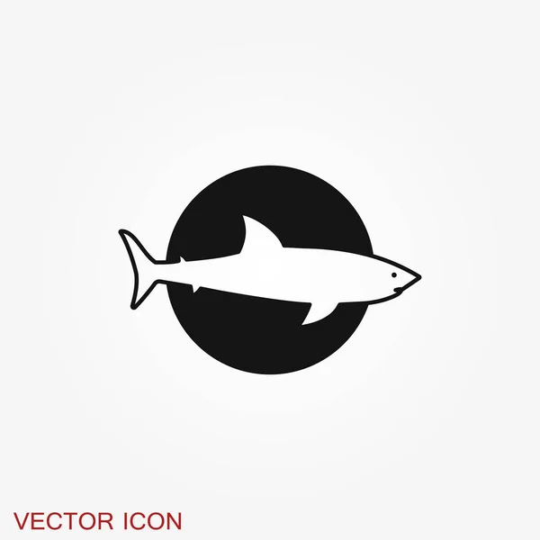 Shark Icon Silhouette Shark Isolated Background Animal Symbol — Stock Vector