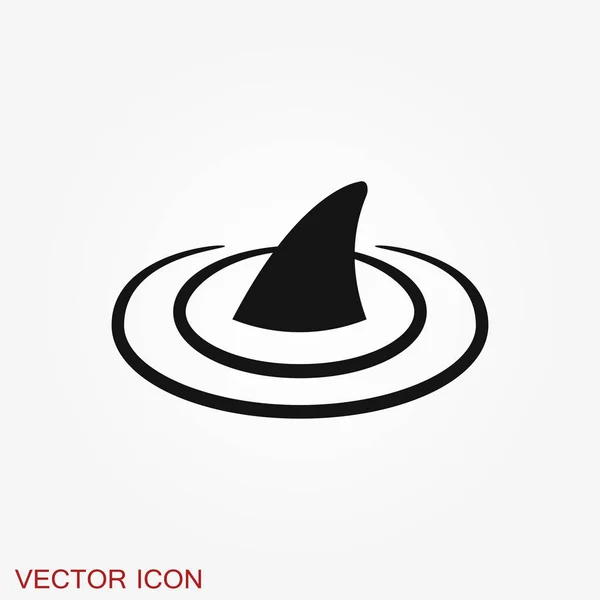 Ikona Žraloka Silueta Žralok Izolovaný Pozadí Zvířecí Symbol — Stockový vektor