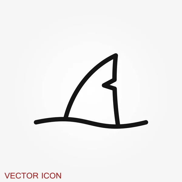 Cápa Ikon Silhouette Cápa Izolált Háttérben Állati Szimbólum — Stock Vector