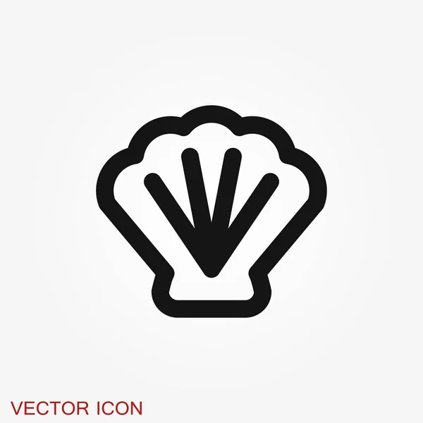 Значок Оболонки Символ Морських Тварин Ізольовано Тлі Векторний Знак — стоковий вектор