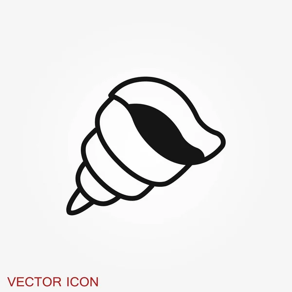 Иконка Раковины Символ Морского Животного Заднем Плане Векторный Знак — стоковый вектор