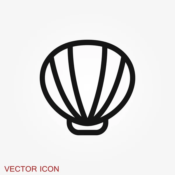 Ikon Kerang Simbol Hewan Laut Terisolasi Latar Belakang Tanda Vektor - Stok Vektor