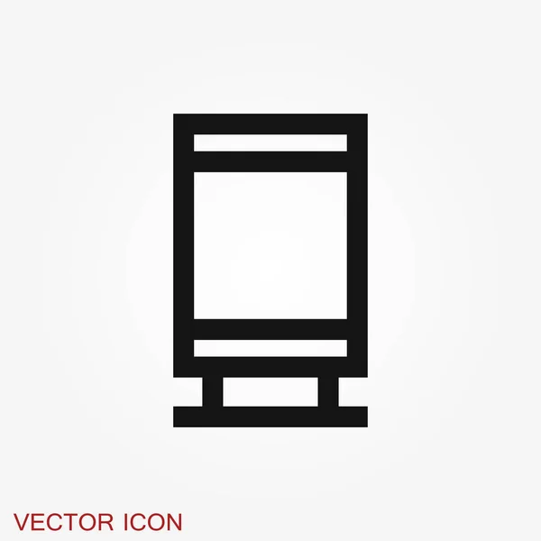 Signaleer Icoon Signboard Plat Symbool Illustratie Geïsoleerd Vectorteken — Stockvector