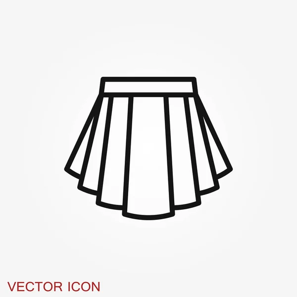 Falda Vector Icono Símbolo Aislado Fondo — Vector de stock