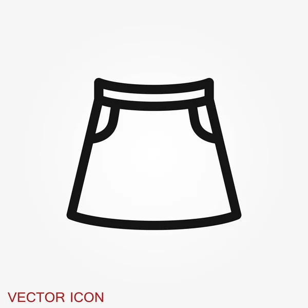 Skirt Vector Icon Symbol Isolated Background — Stock Vector