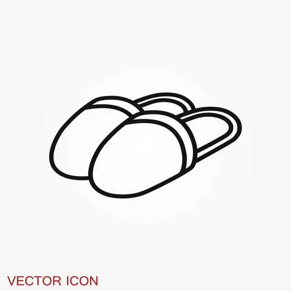 Slippers Pictogram Vector Fachion Symbool Geïsoleerd Achtergrond — Stockvector