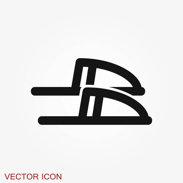 Тапочки Иконка Вектор Факхион Символ Изолирован Заднем Плане — стоковый вектор