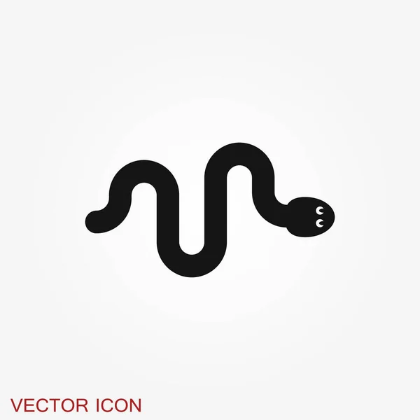 Icône Serpent Symbole Animal Isolé Sur Fond — Image vectorielle