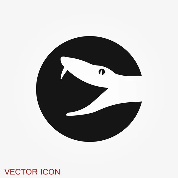 Icono Serpiente Símbolo Animal Aislado Fondo — Vector de stock