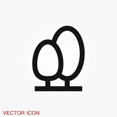 Ağaçlar simgesi, arkaplanda izole edilmiş ağaç sembolü.