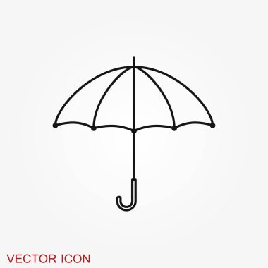 Şemsiye simgesi. Arkaplanda hava simgesi izole edildi.