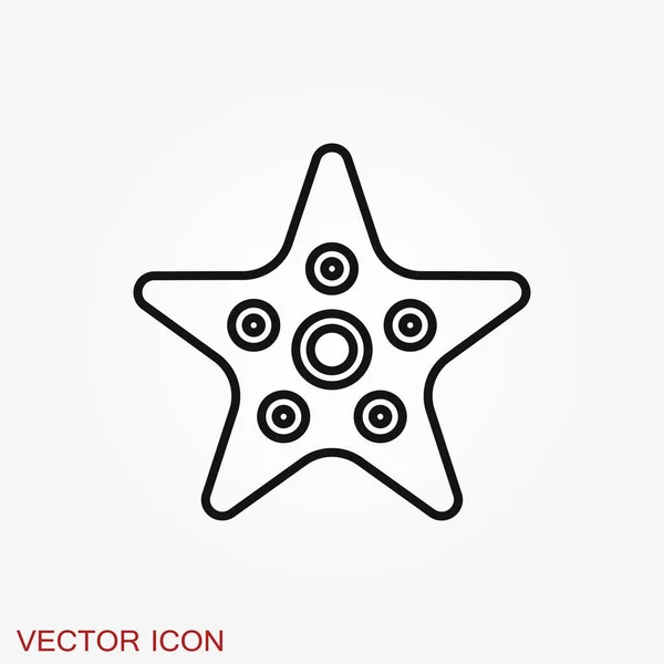 海の星のアイコン ヒトデのサインだ 背景に隔離された海の動物のシンボル — ストックベクタ