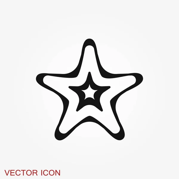 Icône Étoile Mer Panneau Étoile Mer Symbole Animal Marin Isolé — Image vectorielle