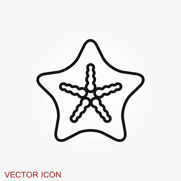 Seesternsymbol Seestern Zeichen Meerestier Symbol Isoliert Auf Hintergrund — Stockvektor