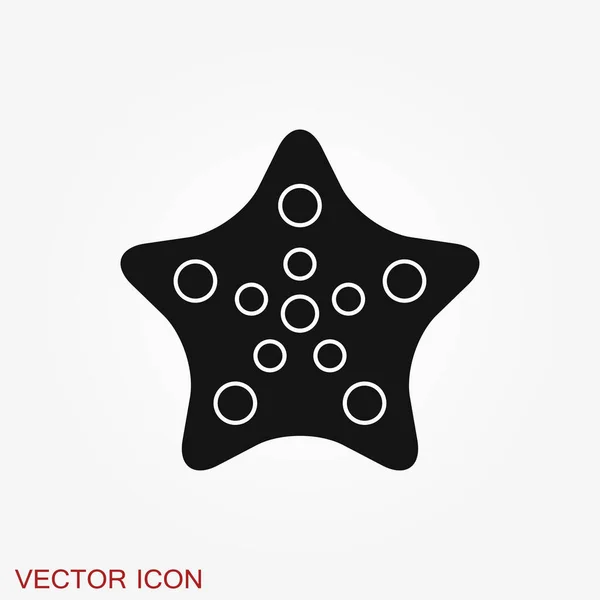 Icono Estrella Mar Signo Estrella Mar Símbolo Animal Marino Aislado — Vector de stock