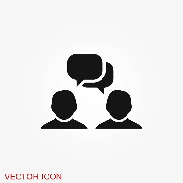 Icono Para Hablar Diálogo Contacto Símbolo Conversacional Aislado Fondo — Vector de stock