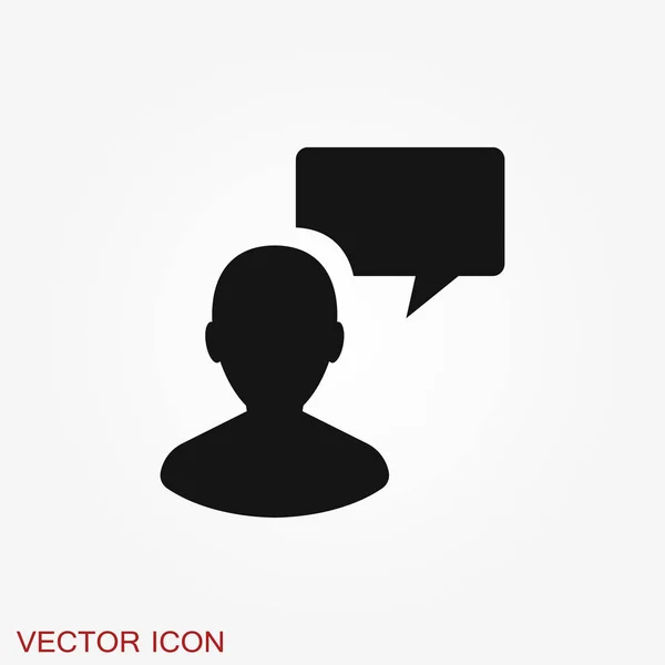 Pratend Icoon Dialoog Contact Conversatiesymbool Geïsoleerd Achtergrond — Stockvector