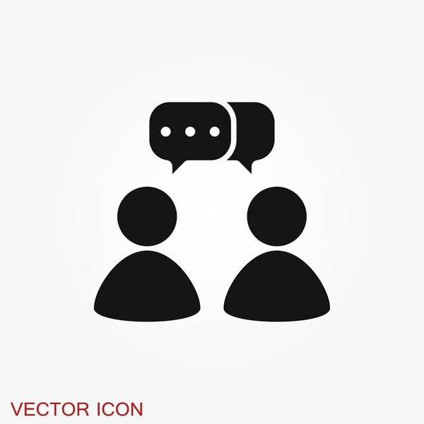 Icono Para Hablar Diálogo Contacto Símbolo Conversacional Aislado Fondo — Vector de stock