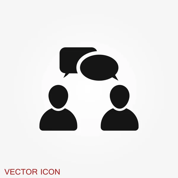 Icono Para Hablar Diálogo Contacto Símbolo Conversacional Aislado Fondo — Vector de stock