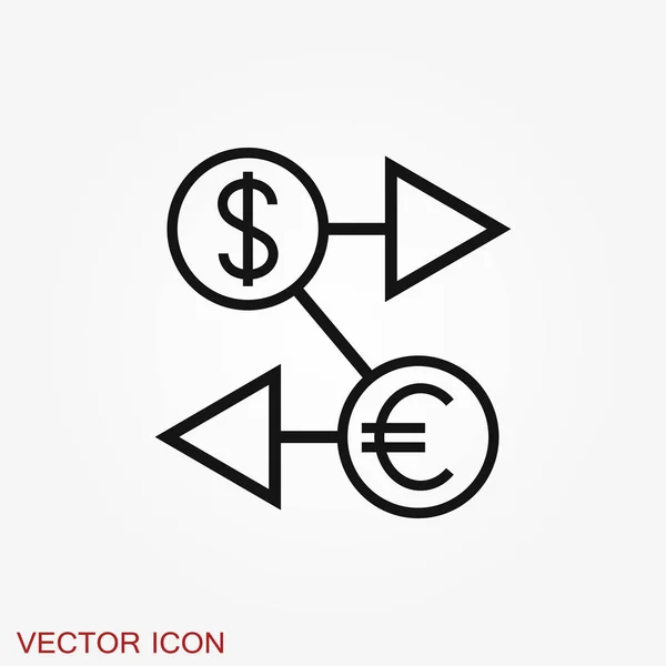 Icono Transferencia Dinero Símbolo Aislado Fondo — Vector de stock