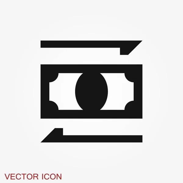 Icône Transfert Symbole Argent Isolé Sur Fond — Image vectorielle