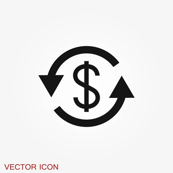 Áthelyezés Ikon Pénz Szimbólum Elszigetelt Háttér — Stock Vector
