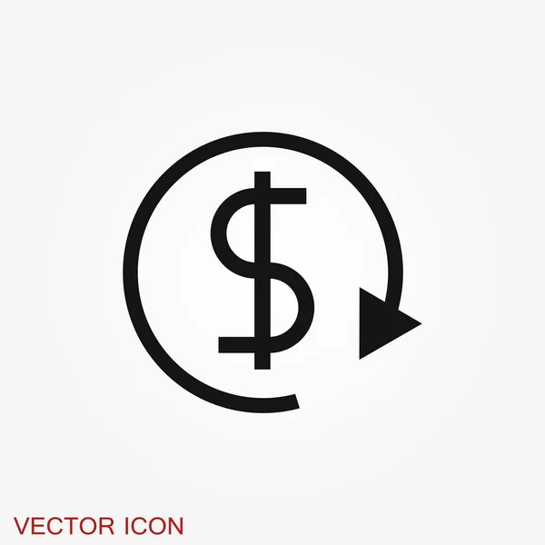 Icono Transferencia Dinero Símbolo Aislado Fondo — Vector de stock