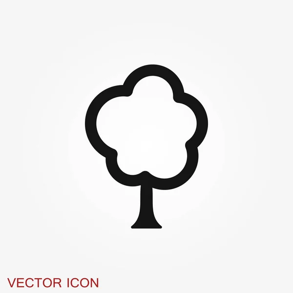 Icono Del Árbol Árbol Símbolo Aislado Fondo — Vector de stock