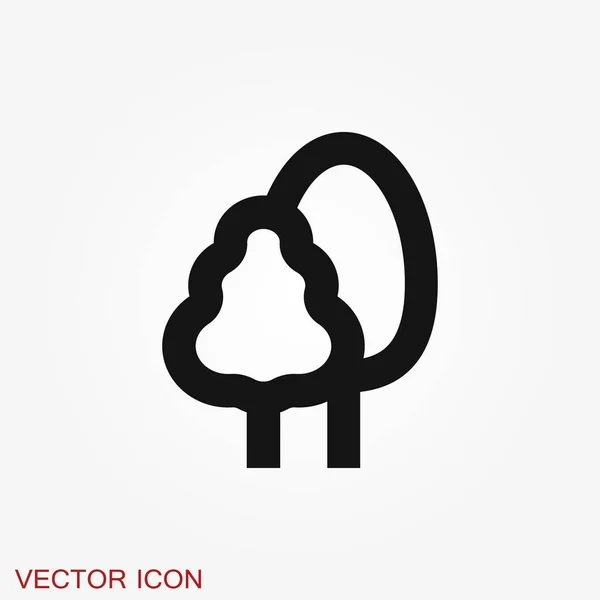 Rees Icon Tree Symbol Isolated Background — стоковый вектор