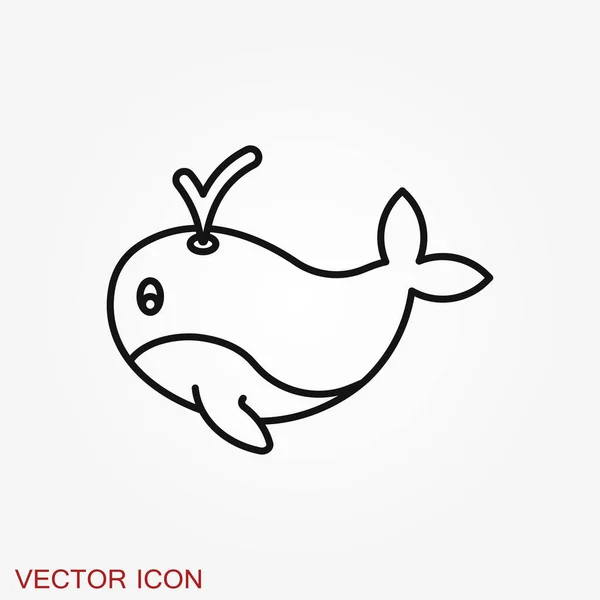 Wal Symbol Unter Wasser Tierisches Symbol Isoliert Auf Hintergrund — Stockvektor