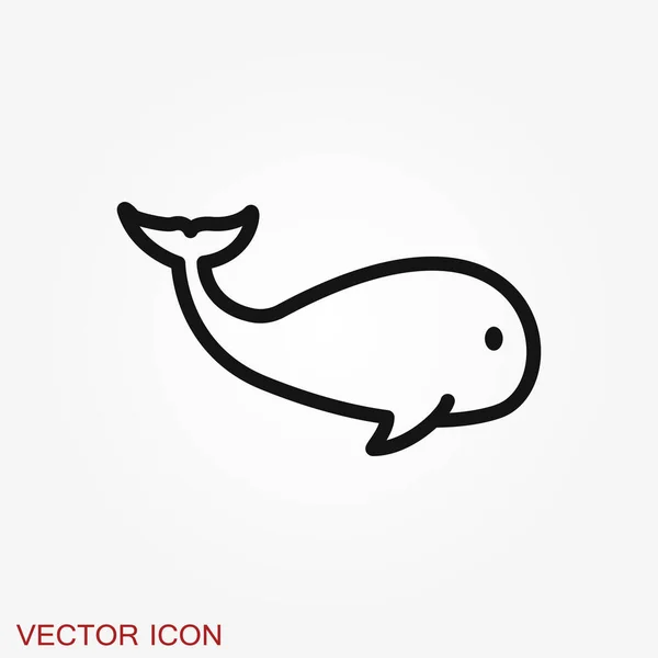 Icône Des Baleines Sous Eau Symbole Animal Isolé Sur Fond — Image vectorielle