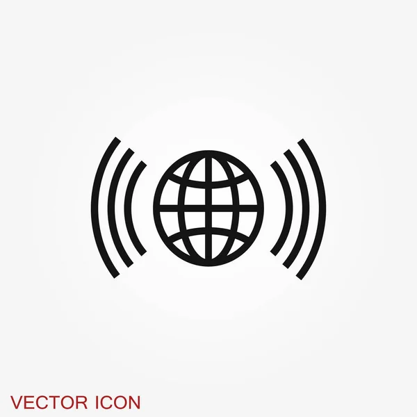 Ícone Wifi Símbolo Ligações Computador Rede Isolado Segundo Plano — Vetor de Stock
