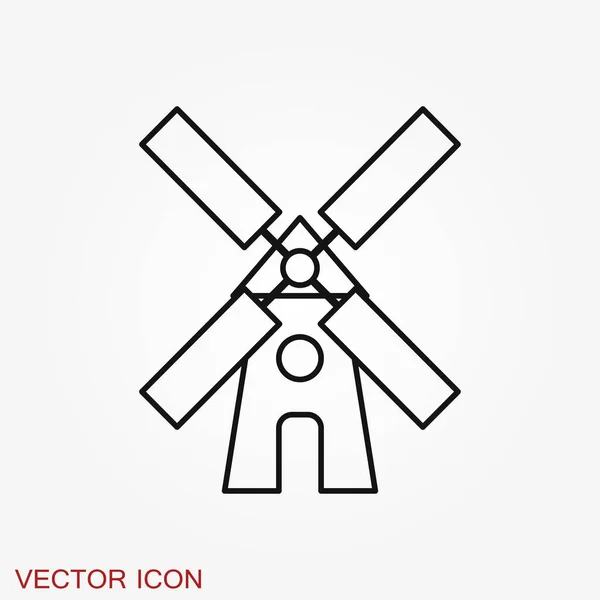 Icono Del Molino Viento Símbolo Del Aerogenerador Aislado Sobre Fondo — Vector de stock