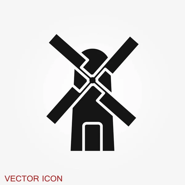 Ikon Windmill Simbol Turbin Angin Terisolasi Latar Belakang - Stok Vektor