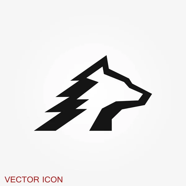 Wolfsikone Tierisches Symbol Isoliert Auf Hintergrund — Stockvektor