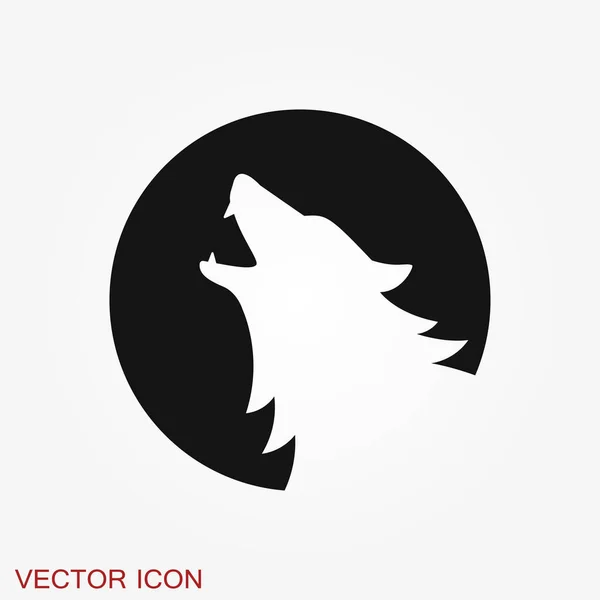 Wolfsikone Tierisches Symbol Isoliert Auf Hintergrund — Stockvektor