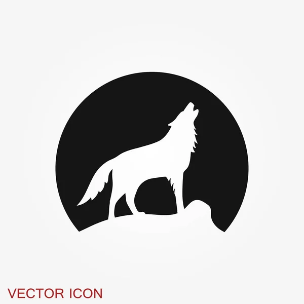 Wolf Icon Animal Symbol Isolated Background — Stock Vector