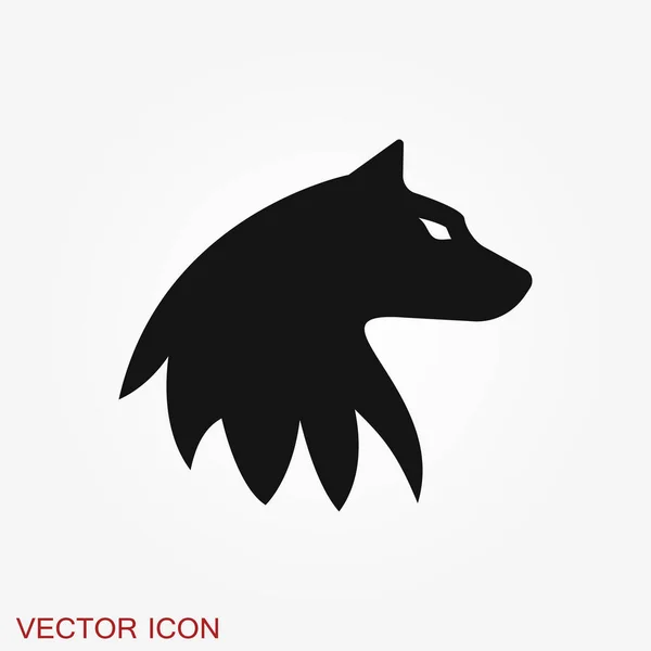 Icône Loup Symbole Animal Isolé Sur Fond — Image vectorielle