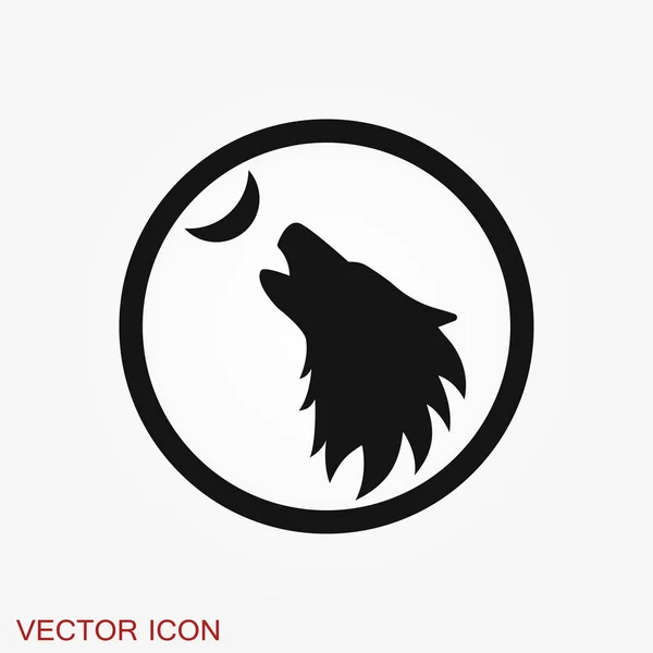Icône Loup Symbole Animal Isolé Sur Fond — Image vectorielle
