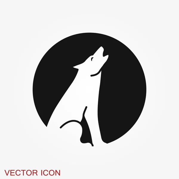 Icône Loup Symbole Animal Isolé Sur Fond — Image vectorielle