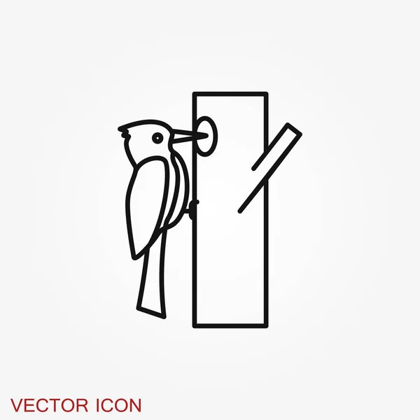 Woodpecker vector icon. Bird symbol isolated on background. — Stock Vector