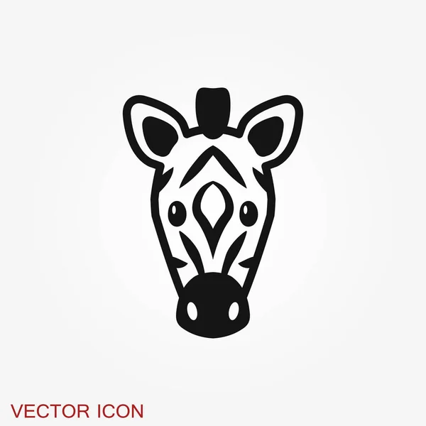Icono de cebra aislado sobre fondo blanco, zoológico de animales — Vector de stock