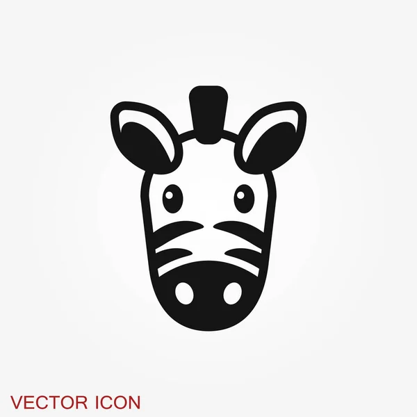 Zebra icon isolated on white background, animal zoo — Stock Vector