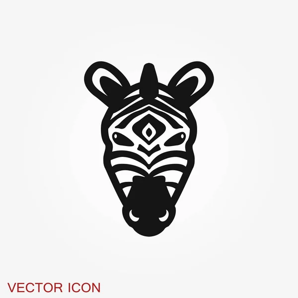 Zebra icon isolated on white background, animal zoo — Stock Vector